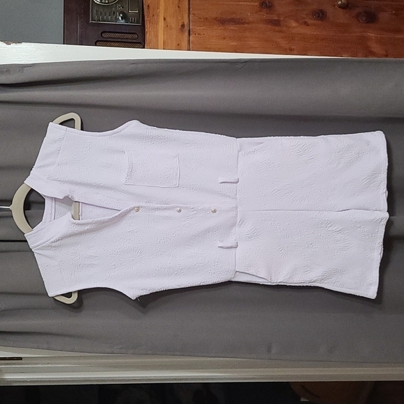 Womens Romper Shorts Light Gray? Pockets Embossed Design VTG? Sz Med? GUC READ - Picture 1 of 6